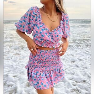 A6 - 314 Vestique two piece pink cinched set size large